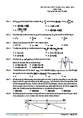 Đề ôn thi THPT Quốc gia môn Toán năm 2019 - Mã đề 483 (Có đáp án)