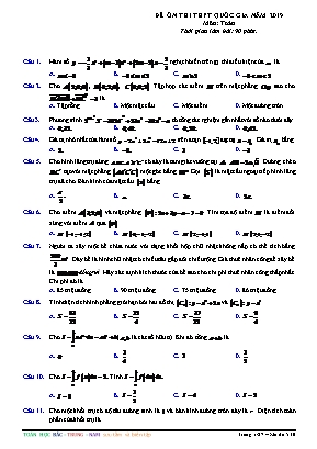 Đề ôn thi THPT Quốc gia môn Toán năm 2019 - Mã đề 530 (Có đáp án)