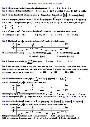 Đề ôn thi THPT Quốc gia môn Toán năm 2020 - Đề số 22