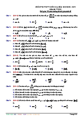 Đề ôn thi THPT Quốc gia môn Toán - Năm học 2018-2019 (Có đáp án chi tiết)