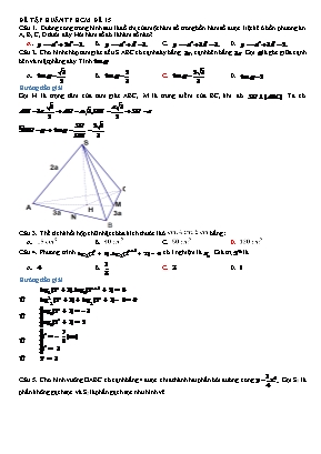 Đề tập huấn thi THPT Quốc gia môn Toán - Đề số 15 (Có đáp án)