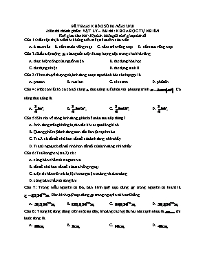 Đề tham khảo kỳ thi THPT Quốc gia môn Vật lý năm 2020 - Đề số 06 (Có đáp án)