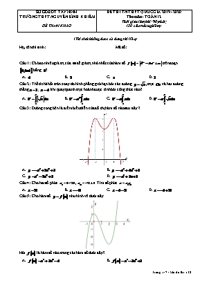 Đề tham khảo thi Tốt nghiệp THPT môn Toán - Mã đề 132 - Năm học 2019-2020 - Trường THPT Nguyễn Bỉnh Khiêm