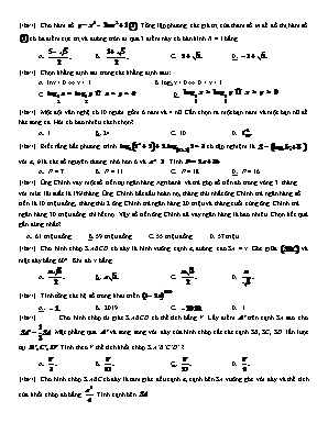 Đề tham khảo thi Trung học Phổ thông Quốc gia môn Toán