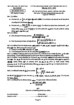 Đề thi chọn học sinh giỏi thành phố môn Toán Lớp 12 - Bảng không chuyên - Năm học 2019-2020 - Sở giáo dục và đào tạo Hải Phòng