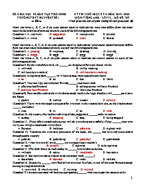 Đề thi cuối học kỳ II môn Tiếng Anh Lớp 12 - Mã đề 207 - Năm học 2019-2020 - Trường THPT Nguyễn Trãi (Có đáp án)