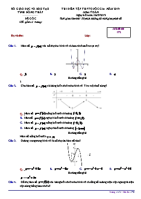 Đề thi diễn tập THPT Quốc gia môn Toán năm 2019 - Đề số 172 - Sở giáo dục và đào tạo Đồng Tháp (Có đáp án)