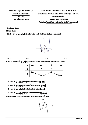 Đề thi diễn tập THPT Quốc gia môn Toán năm 2019 - Mã đề 172 - Sở giáo dục và đào tạo Đồng Tháp