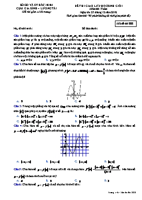 Đề thi giao lưu học sinh giỏi môn Toán Lớp 12 - Mã đề 888 - Năm học 2018-2019 - Sở giáo dục và đào tạo Bắc Ninh