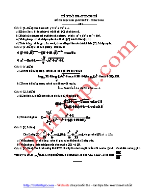 Đề thi học sinh giỏi môn Toán Lớp 12 THPT (Có đáp án)