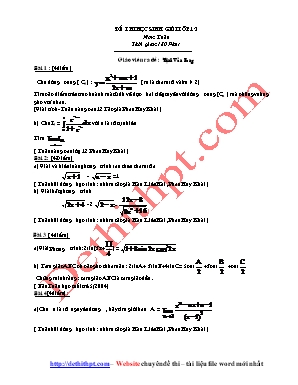 Đề thi học sinh giỏi môn Toán Lớp 12 - Trịnh Văn Hùng (Có đáp án)