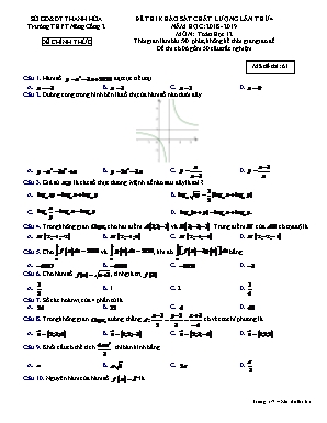 Đề thi khảo sát chất lượng lần 4 môn Toán Lớp 12 - Năm học 2018-2019 - Trường THPT Nông Cống 2