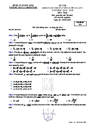 Đề thi khảo sát chất lượng môn Toán Lớp 12 lần 2 - Mã đề 202 - Năm học 2019-2020 - Trường THPT Lý Nhân Tông