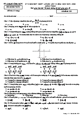 Đề thi khảo sát chất lượng môn Toán Lớp 12 - Mã đề 303 - Năm học 2019-2020 - Sở giáo dục và đào tạo Vĩnh Phúc
