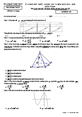 Đề thi khảo sát chất lượng môn Toán Lớp 12 - Mã đề 304 - Năm học 2019-2020 - Sở giáo dục và đào tạo Vĩnh Phúc