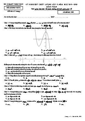 Đề thi khảo sát chất lượng môn Toán Lớp 12 - Mã đề 308 - Năm học 2019-2020 - Sở giáo dục và đào tạo Vĩnh Phúc