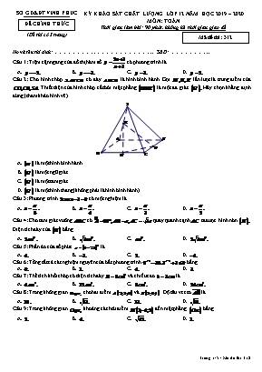 Đề thi khảo sát chất lượng môn Toán Lớp 12 - Mã đề 312 - Năm học 2019-2020 - Sở giáo dục và đào tạo Vĩnh Phúc