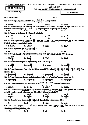 Đề thi khảo sát chất lượng môn Toán Lớp 12 - Mã đề 313 - Năm học 2019-2020 - Sở giáo dục và đào tạo Vĩnh Phúc