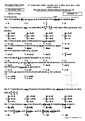 Đề thi khảo sát chất lượng môn Toán Lớp 12 - Mã đề 314 - Năm học 2019-2020 - Sở giáo dục và đào tạo Vĩnh Phúc