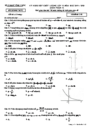 Đề thi khảo sát chất lượng môn Toán Lớp 12 - Mã đề 318 - Năm học 2019-2020 - Sở giáo dục và đào tạo Vĩnh Phúc