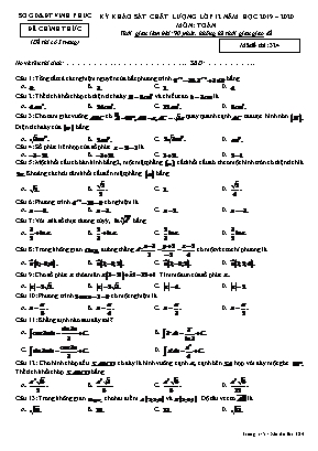 Đề thi khảo sát chất lượng môn Toán Lớp 12 - Mã đề 324 - Năm học 2019-2020 - Sở giáo dục và đào tạo Vĩnh Phúc