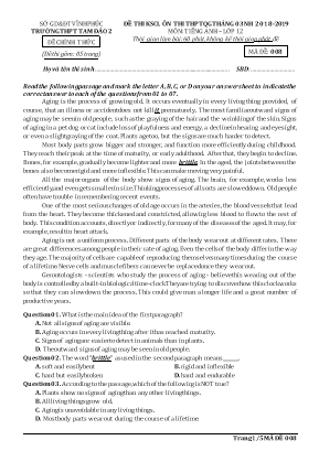 Đề thi khảo sát chất lượng ôn thi THPT Quốc gia tháng 3 môn Tiếng Anh Lớp 12 - Mã đề 008 - Năm học 2018-2019 - Trường THPT Tam Đảo 2