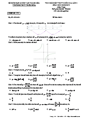 Đề thi khảo sát THPT Quốc gia môn Toán lần 3 - Mã đề 132 - Năm học 2018-2019 - Trường THPT Thiệu Hóa