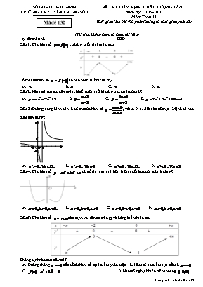 Đề thi kiểm định chất lượng lần 1 môn Toán Lớp 12 - Mã đề 132 - Năm học 2019-2020 - Trường THPT Yên Phong số 2