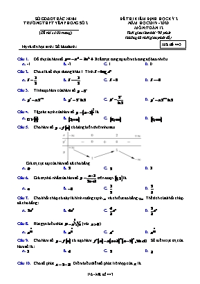 Đề thi kiểm định học kỳ II môn Toán Lớp 12 - Mã đề 443 - Năm học 2019-2020 - Trường THPT Yên Phong số 2