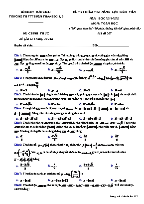 Đề thi kiểm tra năng lực giáo viên môn Toán - Mã đề 357 - Năm học 2019-2020 - Trường THPT Thuận Thành số 1, 3