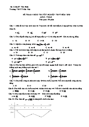 Đề thi tham khảo Tốt nghiệp THPT môn Toán năm 2020 - Trường THPT Trần Phú (Có đáp án)