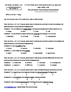 Đề thi THPT Quốc gia môn Tiếng Anh năm 2017 - Đề thi số 12 (Có đáp án)