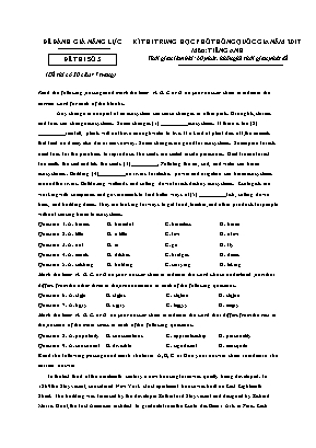 Đề thi THPT Quốc gia môn Tiếng Anh năm 2017 - Đề thi số 5 (Có đáp án)