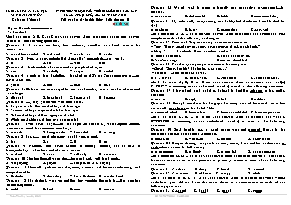 Đề thi THPT Quốc gia môn Tiếng Anh năm 2019 - Mã đề 422 - Bộ giáo dục và đào tạo (Có đáp án)