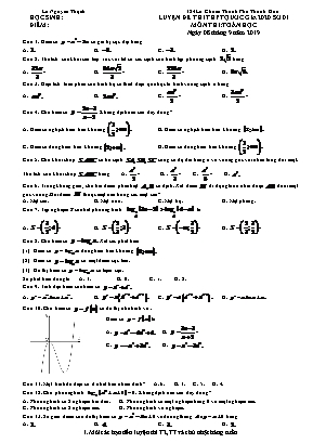 Đề thi THPT Quốc gia môn Toán năm 2020 - Đề số 01 - Lê Nguyên Thạch (Có đáp án)