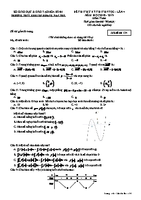 Đề thi thử kỳ thi THPT Quốc gia môn Toán lần 4 - Mã đề 134 - Năm học 2018-2019 - Trường THPT chuyên Hoàng Văn Thụ