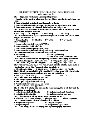 Đề thi thử THPT Quốc gia lần 1 môn Địa lý - Năm học 2019-2020 (Có đáp án)
