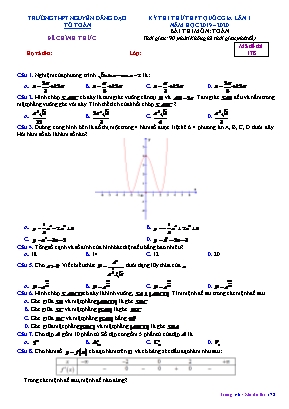 Đề thi thử THPT Quốc gia lần 1 môn Toán - Mã đề 178 - Năm học 2019-2020 - Trường THPT Nguyễn Đăng Đạo