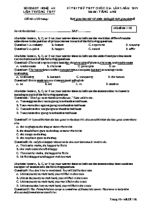 Đề thi thử THPT Quốc gia môn Tiếng Anh Lớp 12 lần 2 năm 2019 - Mã đề 118 - Liên trường THPT tỉnh Nghệ An