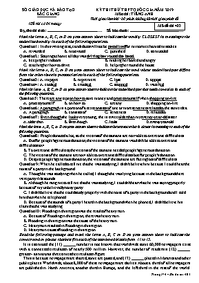 Đề thi thử THPT Quốc gia môn Tiếng Anh năm 2019 - Mã đề 403 - Sở giáo dục và đào tạo Bắc Giang