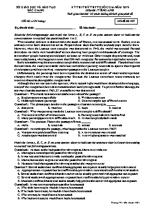 Đề thi thử THPT Quốc gia môn Tiếng Anh năm 2019 - Mã đề 405 - Sở giáo dục và đào tạo Bắc Giang