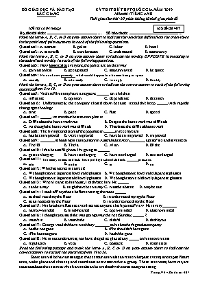 Đề thi thử THPT Quốc gia môn Tiếng Anh năm 2019 - Mã đề 407 - Sở giáo dục và đào tạo Bắc Giang