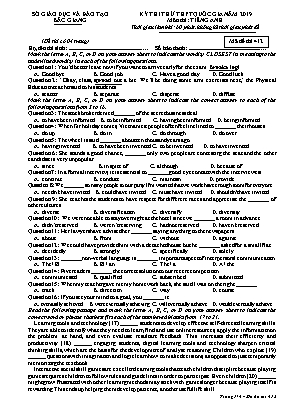 Đề thi thử THPT Quốc gia môn Tiếng Anh năm 2019 - Mã đề 412 - Sở giáo dục và đào tạo Bắc Giang