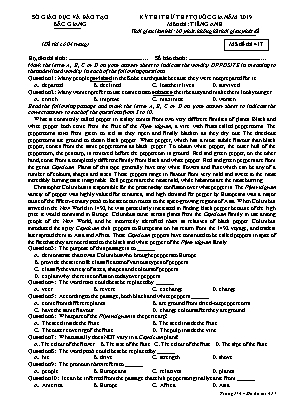 Đề thi thử THPT Quốc gia môn Tiếng Anh năm 2019 - Mã đề 417 - Sở giáo dục và đào tạo Bắc Giang