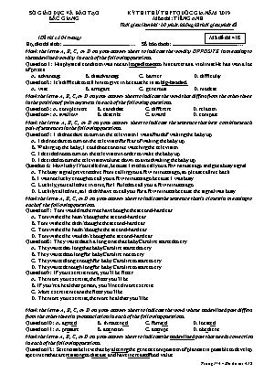 Đề thi thử THPT Quốc gia môn Tiếng Anh năm 2019 - Mã đề 418 - Sở giáo dục và đào tạo Bắc Giang
