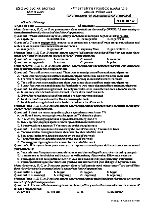 Đề thi thử THPT Quốc gia môn Tiếng Anh năm 2019 - Mã đề 420 - Sở giáo dục và đào tạo Bắc Giang