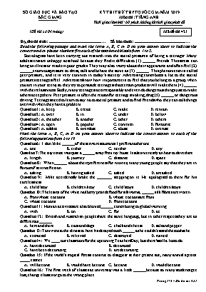 Đề thi thử THPT Quốc gia môn Tiếng Anh năm 2019 - Mã đề 421 - Sở giáo dục và đào tạo Bắc Giang