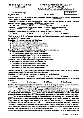 Đề thi thử THPT Quốc gia môn Tiếng Anh năm 2019 - Mã đề 422 - Sở giáo dục và đào tạo Bắc Giang