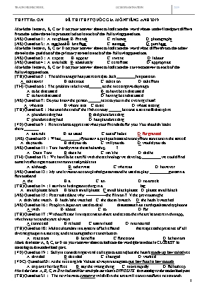 Đề thi thử THPT Quốc gia môn Tiếng Anh năm 2019 - Trường THPT Trà Ôn