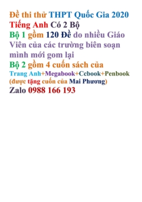 Đề thi thử THPT Quốc gia môn Tiếng Anh năm 2020 - Đề 27 (Có đáp án)